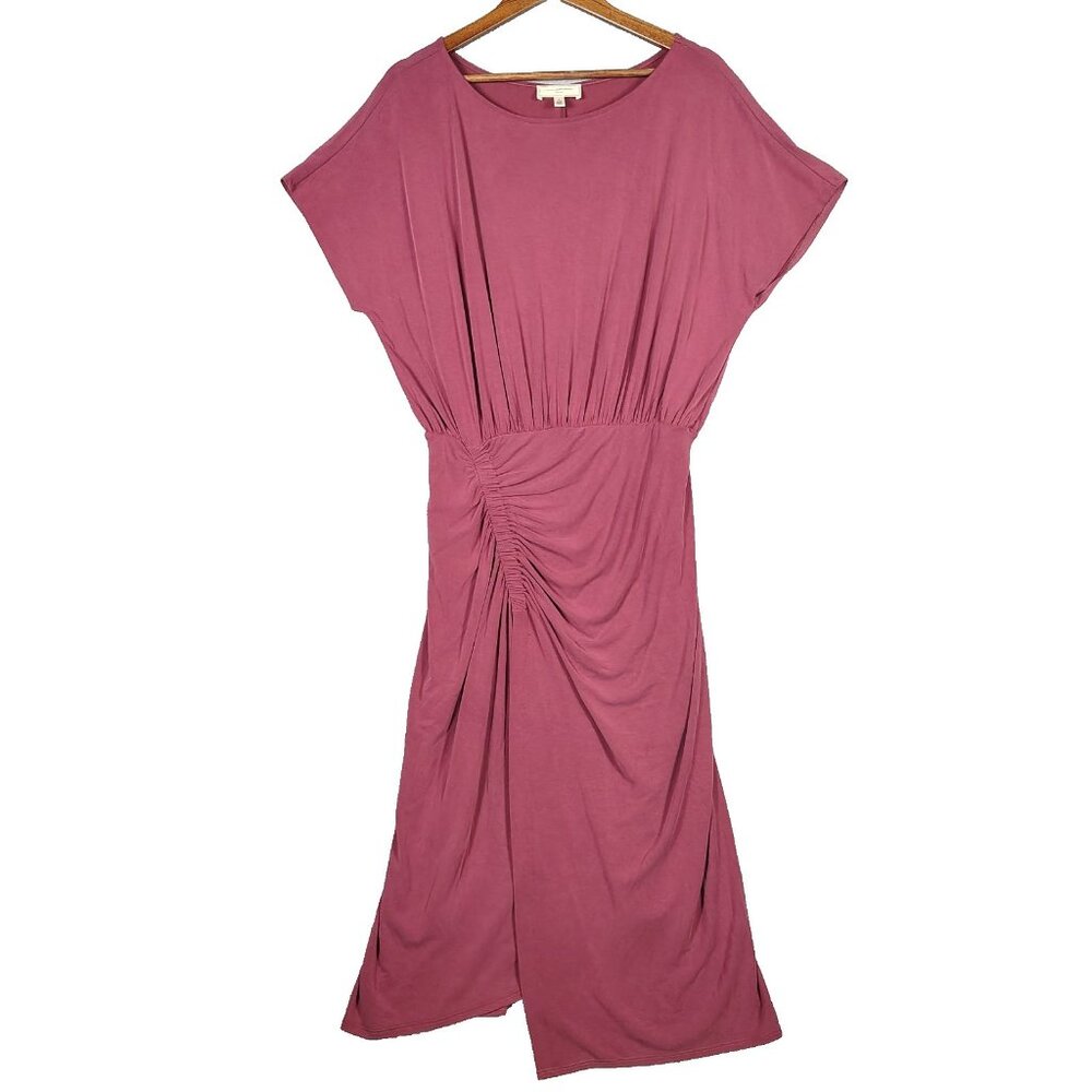 Moulinette Soeurs Mauve-Pink Ruched Midi Maxi Dress